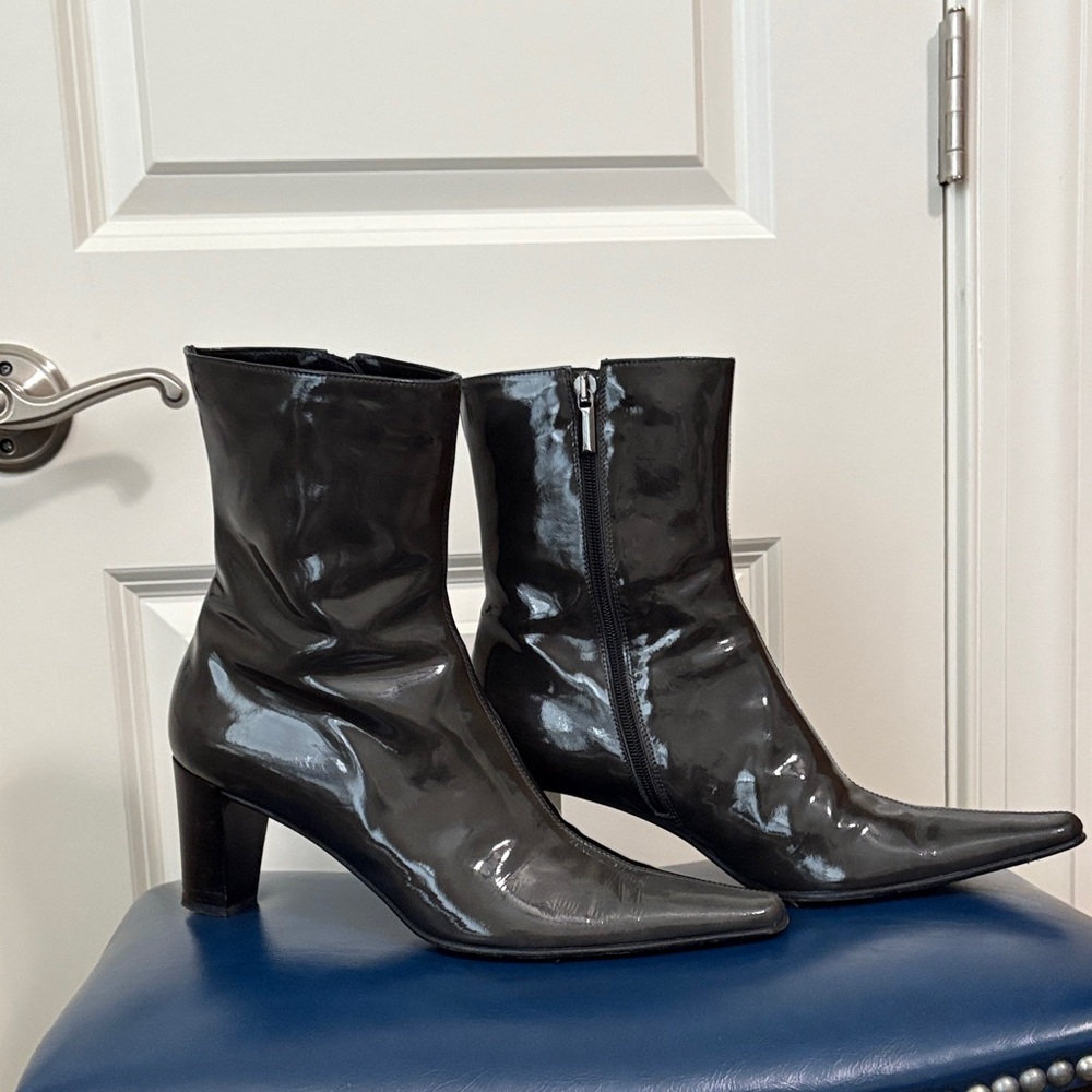 Aquatalia Grey Weatherproof Leather Boots